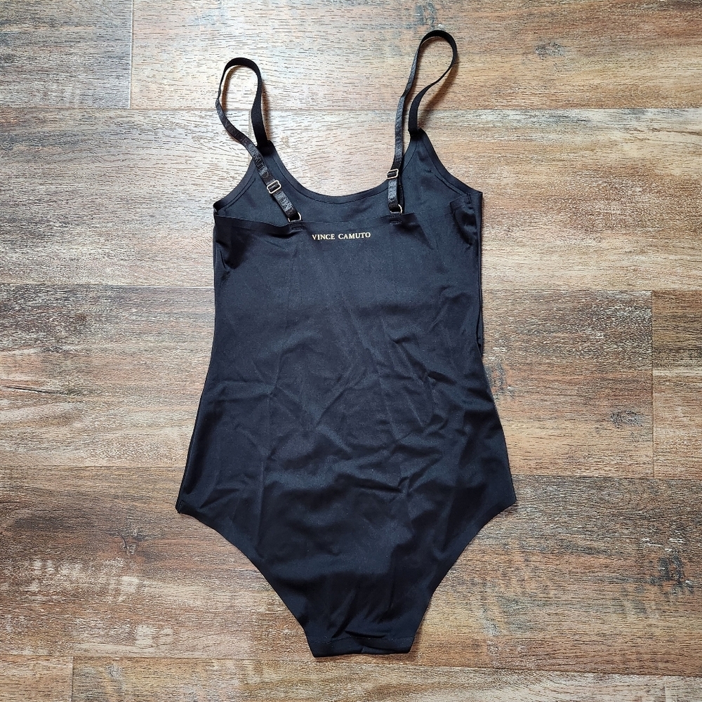 VINCE CAMUTO BLACK ADJUSTABLE STRAP BODY SHAPING BODYSUIT SIZE MEDIUM